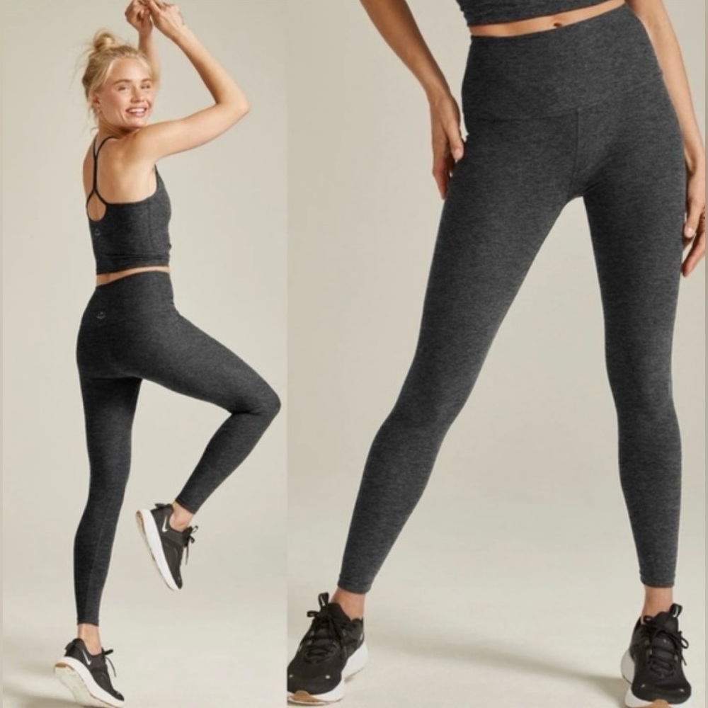 Beyond Yoga Spacedye Leggings charcoal grey size medium yoga Pilates SD3243
